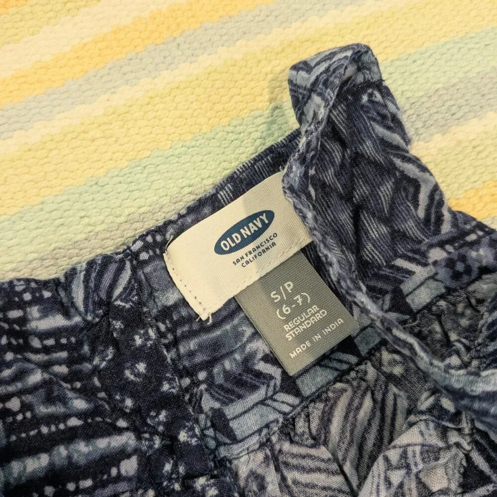 Old Navy Blue Print Sundress Size Small 6/7
